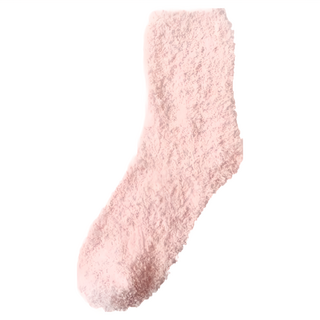 KissDiamond 多巴胺柔軟糖果珊瑚絨中筒襪, 淺粉, F, 1雙