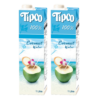 Tipco 100%椰子水 2瓶 天然無添加 清涼解渴 補充電解質, 1L