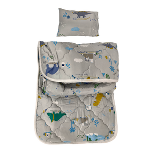 愛北鼻 幼兒園睡墊三件組, 灰小草恐龍