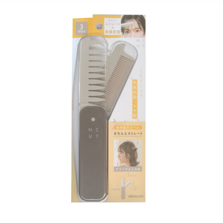 日本NEUT 3WAY平板梳 柔顺发梢, 深色, 1支