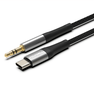 POLYWELL 寶利威爾 Type-C轉3.5mm音源轉接線, 1m, PW15-W52-B141, 1條