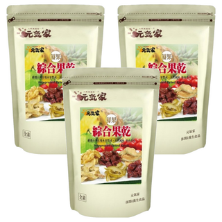 元氣家 綜合果乾 嚴選台灣道地新鮮水果低溫烘焙 果肉柔軟香Q, 200g, 3包