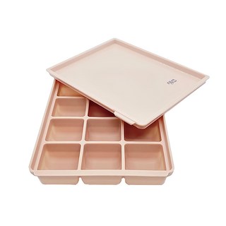 tgm 白金矽膠馬卡龍副食品分裝盒12格 冷凍冷藏保鮮 方便保存, 300ml, 草莓粉, 1個