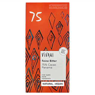 ViVANI 德國精選 75% 黑巧克力片, 純素可食, 80g, 1片