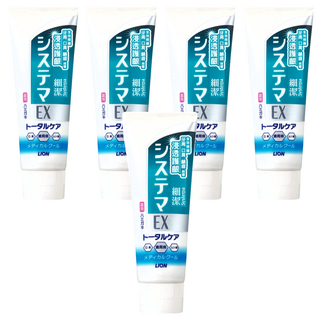 LION 獅王 Systema 細潔 台灣公司貨 浸透護齦EX牙膏 清涼薄荷, 130g, 5條