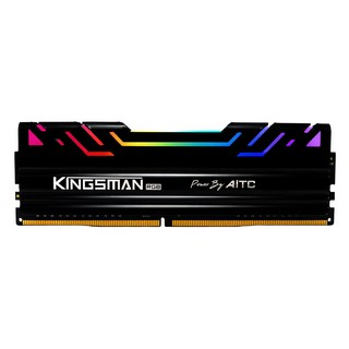 AITC 艾格 KINGSMAN 桌上型電競超頻記憶體 RGB DDR4 32GB Set, 高效散熱, 嚴選原廠IC顆粒, KSD48/16G32C22KSM, 1組