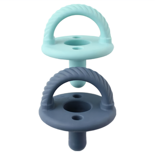 itzy ritzy 造型矽膠安撫奶嘴組, 食品級矽膠, 無BPA、PVC及有害物質, 0歲以上, 蔚藍海岸, 2個