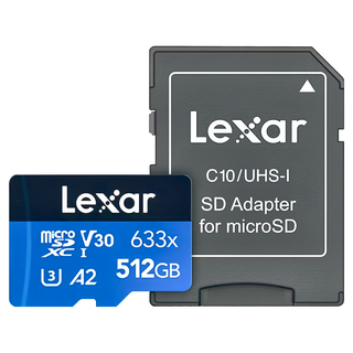 Lexar 雷克沙 High Performance MicroSDXC 633X V30 UHS-1 A2 U3 記憶卡 LSDMI256BB633A, 1組, 512GB