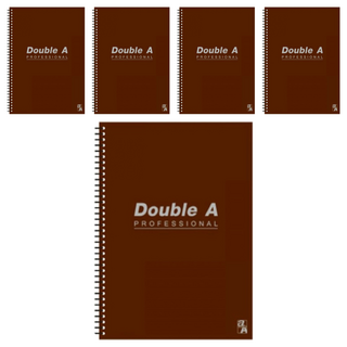 Double A B5線圈筆記本 辦公室系列, 咖啡色, 5本