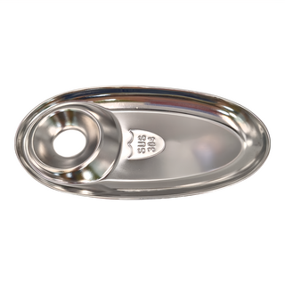 FANCY LIFE 304不鏽鋼小吃碟 自帶醬料沾碟, 銀色, 1個