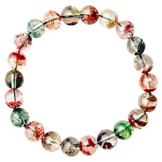 財神小舖 天然異象 彩幽靈手鍊 彩幽靈珠 手圍尺寸約13-15cm, SL-2479, 9mm, 1個