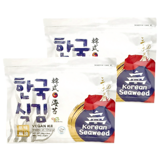三味屋 韓式岩燒海苔 原味麻油, 薄脆爽口, 鮮香美味, Vegan純素, 30g, 2包