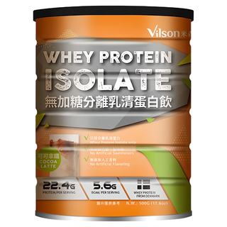 Vilson 米森 無加糖分離乳清蛋白飲 可可拿鐵, 500g, 1罐