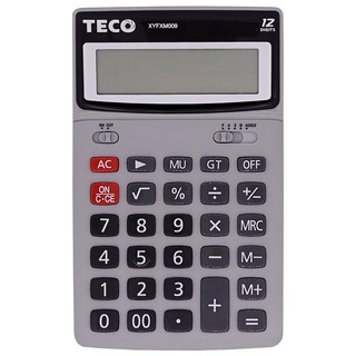 TECO 東元 桌上型計算機 XYFXM009 12位元數字計算 太陽能及鈕扣電池, 1個