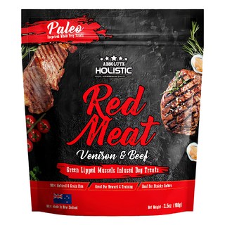 ABSOLUTE HOLISTIC 全齡犬 鮮食肉片, 放牧牛 + 放牧鹿 + 綠貽貝 + 牛磺酸, 100g, 1包