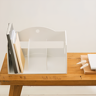 SYSmAX 三段超大實用型組合書架 三層式書檔設計 可上下堆疊, 白色, 1個