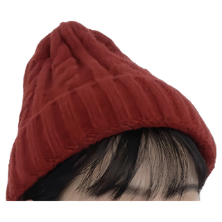 愛北鼻 日系針織麻花毛帽 酒紅色 帽圍56~58cm 兒童保暖時尚帽