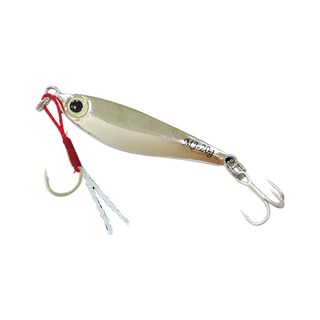 SAME 莎美 大肚魚 附鉤 #08 晃耀銀色 40g Minnow Jig 鐵板路亞, 電鍍色, 1個