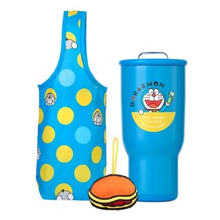 Hiromimi Doraemon 304不鏽鋼冰霸杯袋組, 銅鑼燒款 藍色, 900ml, 1組