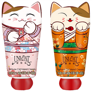 UNICAT 變臉貓 招財貓盈潤護手霜禮盒 80ml, 雙重香氛呵護，告別乾燥，帶來好運, 1盒