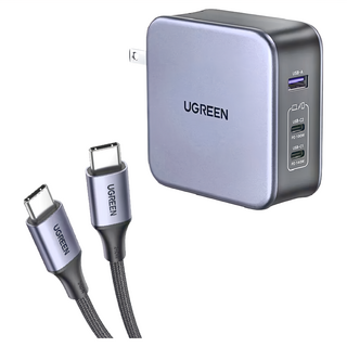 UGREEN 綠聯 140W氮化鎵GaN三孔高速充電器 2C1A 290g, CD289, 1個