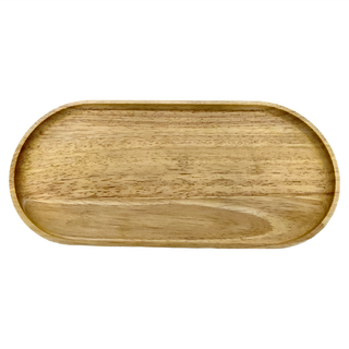 MH 家居橡膠木托盤, 橢圓型原色, 1盒