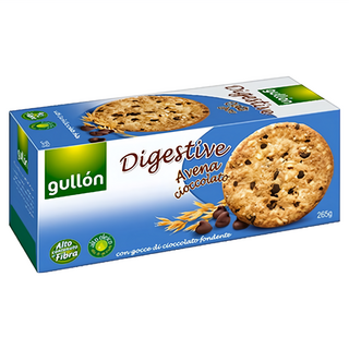 gullon 穀優 燕麥黑巧克力豆消化餅, 西班牙第一品牌, 高纖, 265g, 1盒