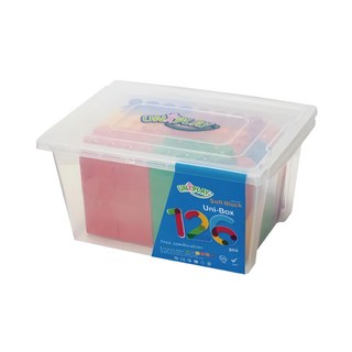 UNiPLAY 抗菌軟積木收納組 126片 塑膠(PP)材質 台灣製造, 多色, 1盒