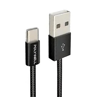 POLYWELL 寶利威爾 USB To Type-C PD編織快充線 3A 60W PW15-W45-M952, 50cm, 黑色, 1條