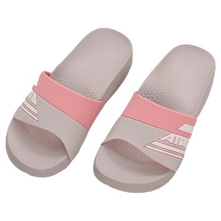 ATTA 運動風圖紋室外拖鞋 流線質感霧面鞋面設計 側拉丁式鞋面固定 3cm 厚度緩壓 MIT台灣製, 粉灰色, 240mm