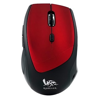 RONEVER 2.4GHz 無線靜音光學滑鼠 53g, SYS168, 紅色