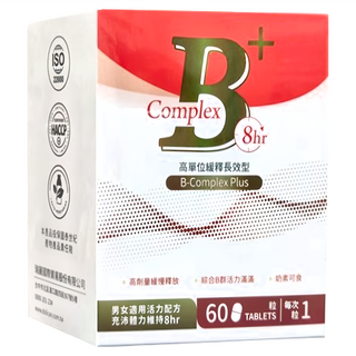 Dolican 多立康 維生素B群緩釋膜衣錠 男女適用配方 高劑量緩慢釋放 活力滿滿, 60顆, 1盒