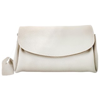 真皮頭層牛皮女士斜背包肩背包小包女包 3隔層, 21 x 17 x 12cm, 白色