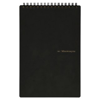 Maruman MNEMOSYNE 創意線圈7mm雙欄橫線筆記本, 1本, 黑色
