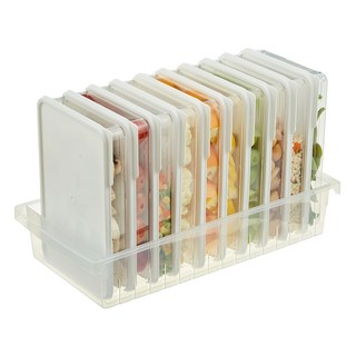 comet 冰箱收納托盤 + 扁平收納盒600ml 10個, 1組