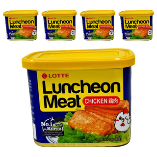 LOTTE 樂天 雞肉午餐肉 原味, 340g, 韓國No.1品牌, 5罐