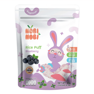 NOBI 彎彎米菓 6個月以上 寶寶米餅 副食品 嬰兒零食, 藍莓, 40g, 1包