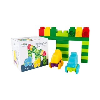 UNiPLAY 抗菌軟積木 交通系列 軟材質 食品級材質 不含BPA 易於清潔 台灣製造, 賽車組 多色, 1組