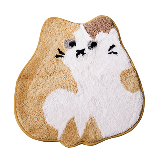 空氣選物 貓咪吸水腳踏墊 三花蹲蹲, 50 x 54cm, 聚酯纖維, 1個