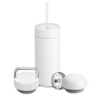 FELLOW 卡特禮盒組 Set, 3合1 SIP系統, 密封性卡特保溫杯墊, 16oz(474ml), 杯身-外層304不鏽鋼, 白色, 1組