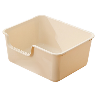 一體式貓砂盆 小號, 50 x 40 x 22cm, 米白色, 1個