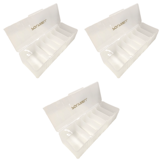 POLYWELL 寶利威爾 3C線材7格收納盒 PW15-T65-0646, 3個, 透明白