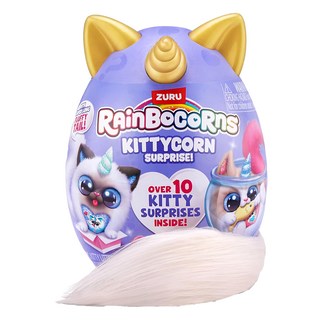 ZURU 彩虹角角兒 貓咪寶貝蛋S3, 柔軟絨毛材質，可愛造型，色彩繽紛，寶貝蛋包裝, 款式隨機, 1個, 20.2cm