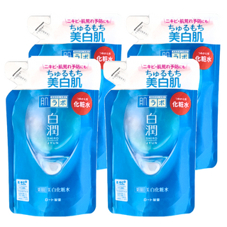 Hadalabo 肌研 白潤美白化粧水補充包 添加高純度熊果素 維他命C衍生物 及玻尿酸 水潤保濕, 170ml, 3包