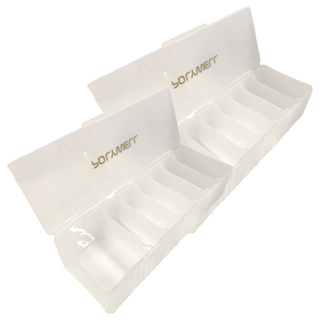 POLYWELL 寶利威爾 3C線材7格收納盒 PW15-T65-0646, 透明白, 2個