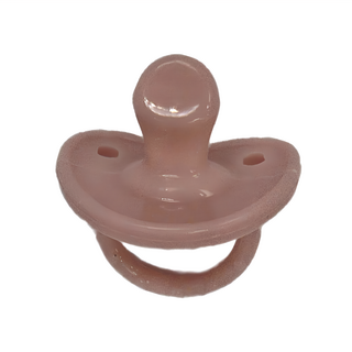 Basilic 貝喜力克 全矽膠拇指型安撫奶嘴，附防塵蓋，食品級矽膠，一體成型設計，透氣孔舒適技術, M(6個月以上), 柔粉色, 1組