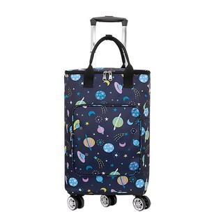可折疊伸縮拉桿萬向5輪行李購物車, 星空, 1個