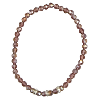 晶鑽幸運水晶系列手鍊 (咖啡褐), 18cm