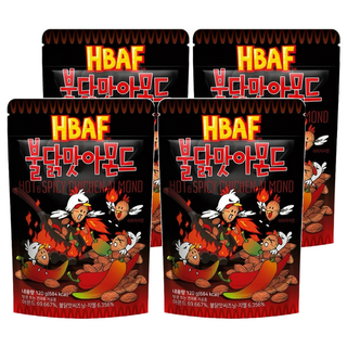 HBAF 杏仁果 火辣雞風味, 香辣酸爽, 挑戰味蕾, 120g, 4包
