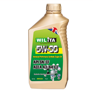WILIiTA 威力特 5W/30 高性能全合成機油 API SN/CF ACEA A3/B4/C3 1L 台灣製, 1瓶, 全合成機油